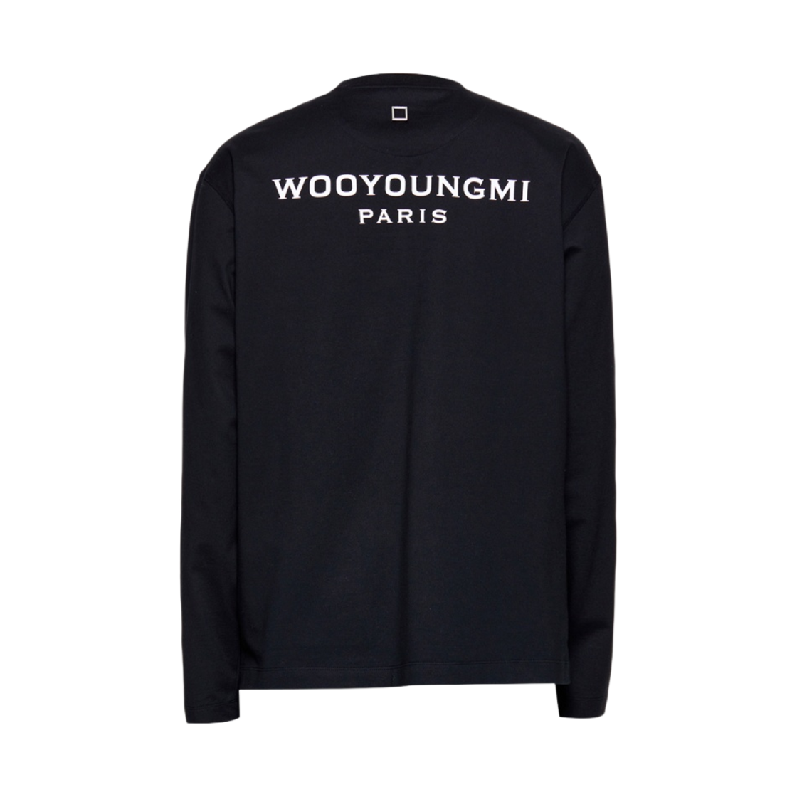 우영미 코튼 백로고 롱슬리브 티셔츠 블랙 - 23FW