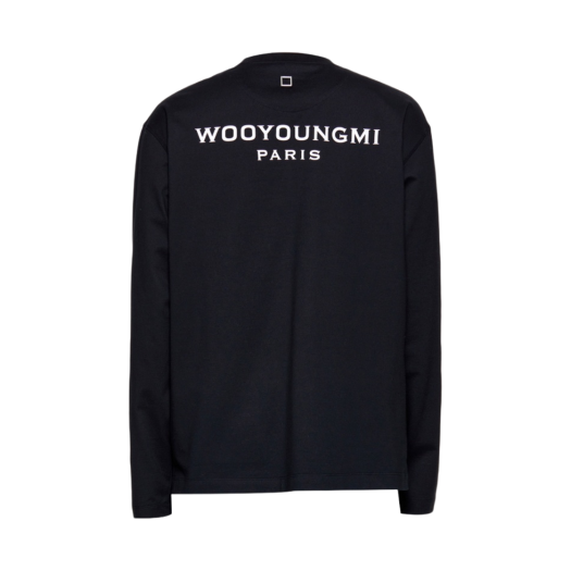 W233TS17710B Wooyoungmi Cotton Back Logo Long Sleeve T-Shirt Black - 23FW