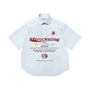 [KREAM 단독] STU Printing Stripe Shirt Sky Blue