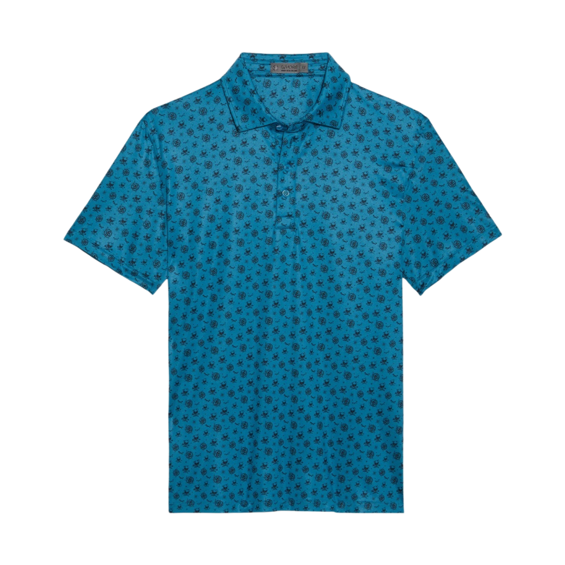 G4MS23K060A G/Fore Skull & T's Sketch Tech Jersey Slim Fit Polo Petrol