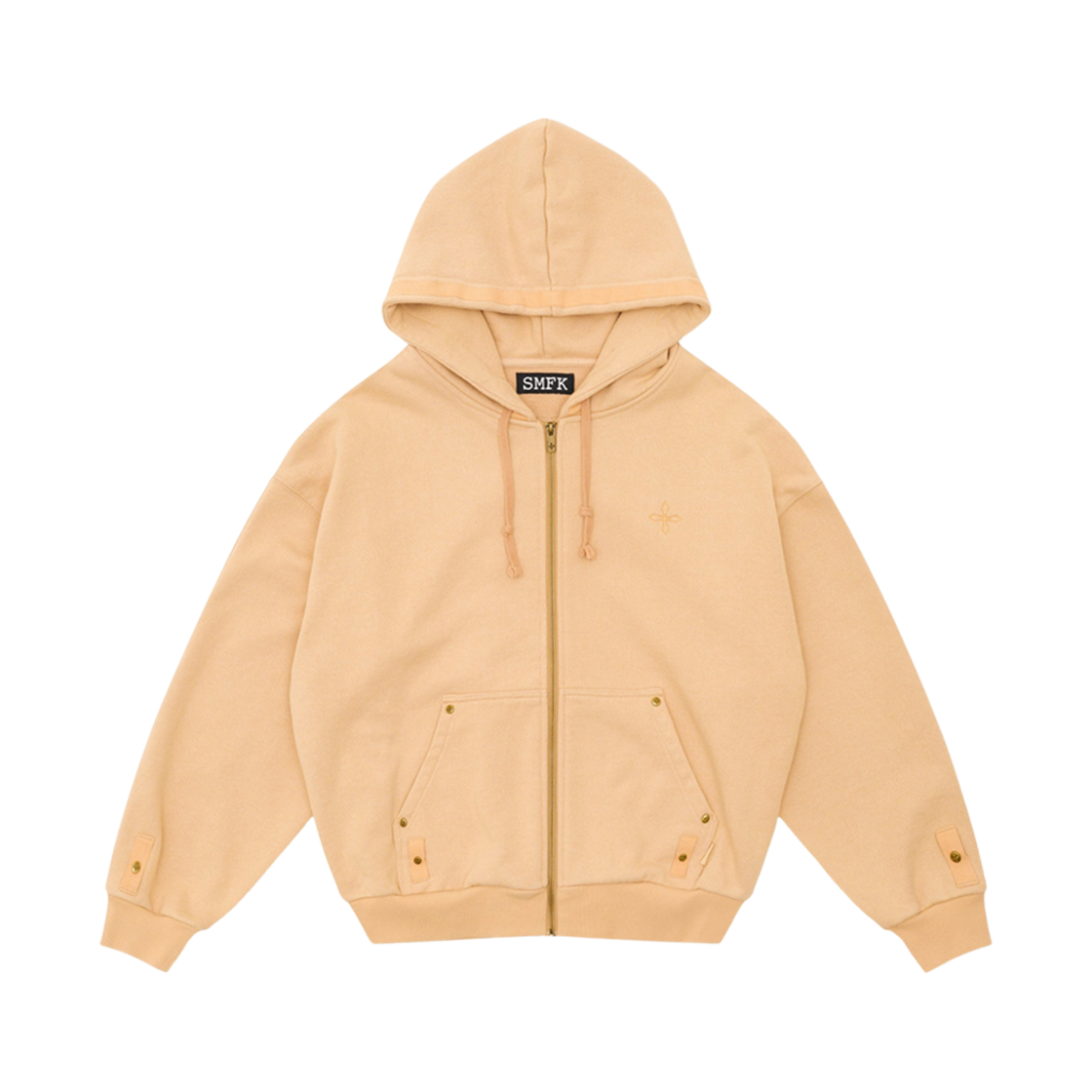 (W) 에스엠에프케이 컴패스 클래식 크로스 후드 자켓 위트((W) SMFK Compass Classic Cross Hoodie Jacket Wheat)