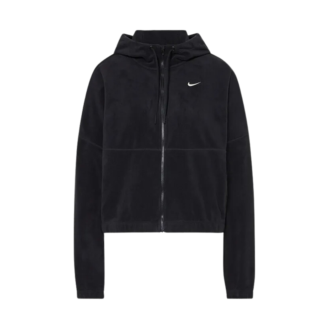 FB5639-010 (W) Nike One Therma-Fit Oversized Full Zip Fleece Hoodie Black - Asia