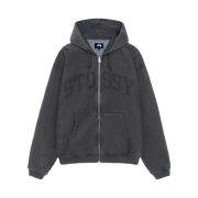 Stussy Faded Graphic Zip Hoodie Washed Black