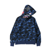 BAPE Color Camo Shark Full Zip Hoodie Navy Blue