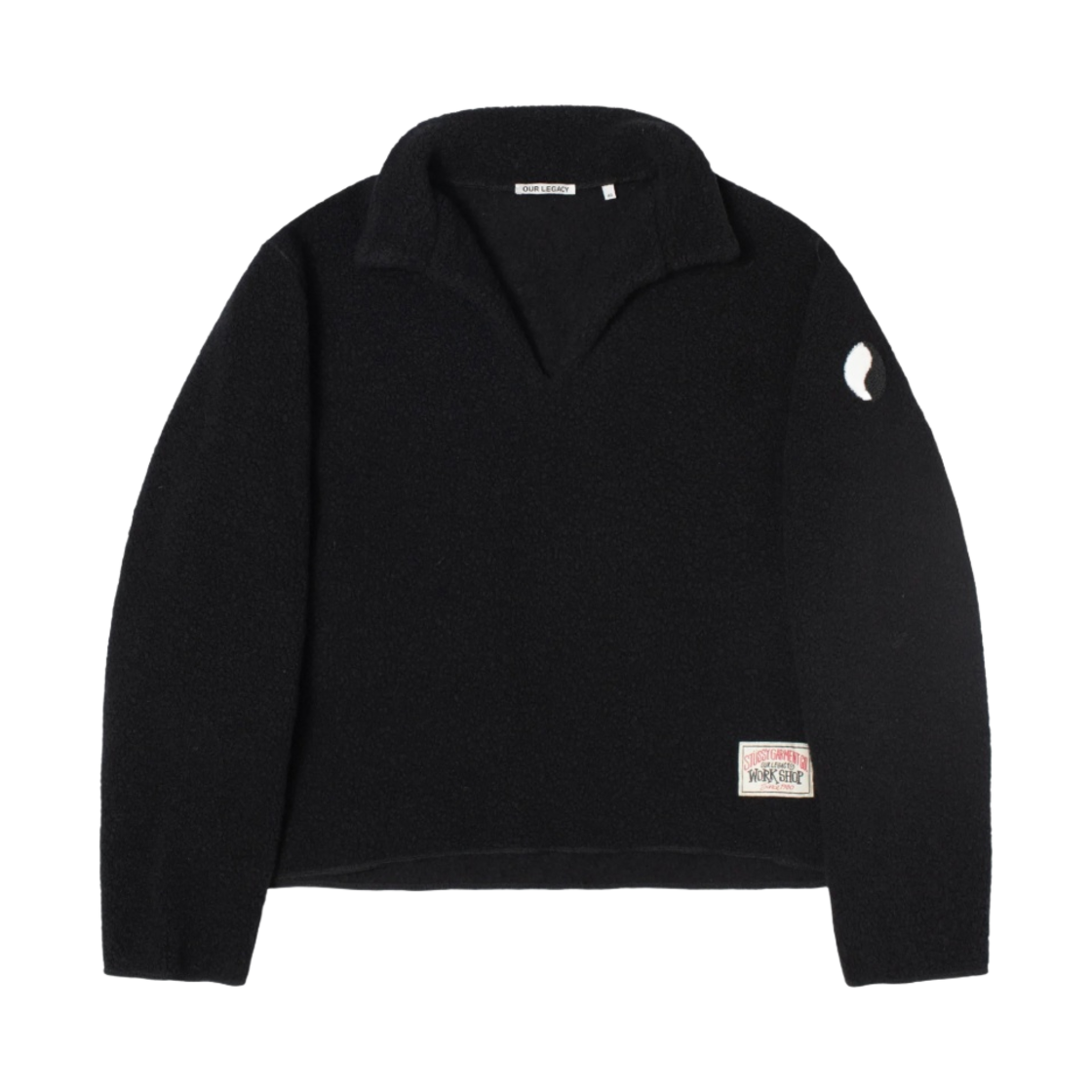 스투시 x 아워레가시 워크샵 러너 스웨터 블랙 리사이클 울(Stussy x Our Legacy Work Shop Runner Sweater Black Recycled Wool)