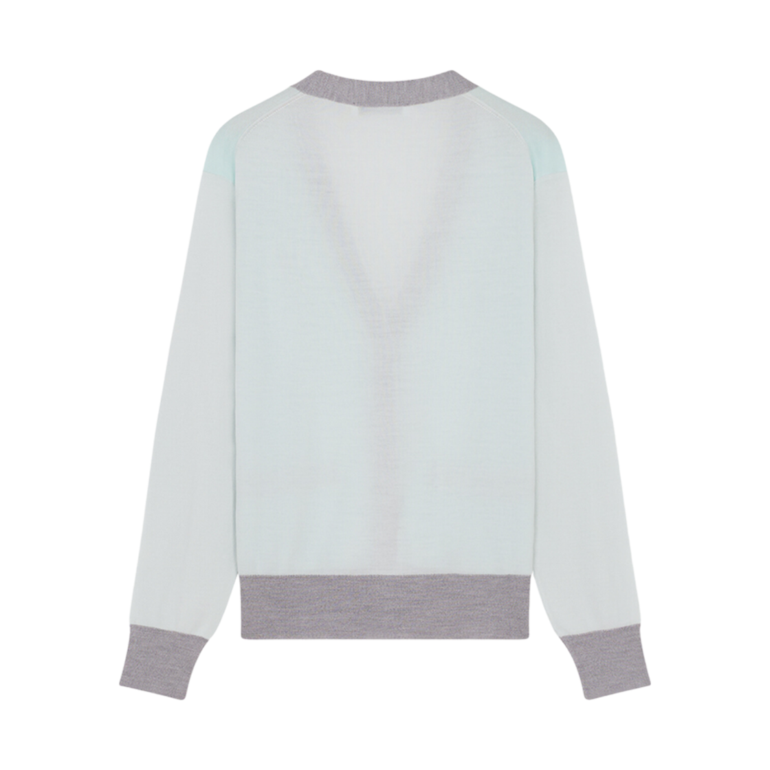 (W) 메종 키츠네 베이비 폭스 패치 컬러 블록 가디건 페퍼민트((W) Maison Kitsune Baby Fox Patch Color Block Cardigan Peppermint) - 2