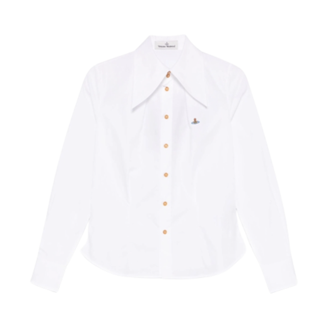 15010060-W009Q-A401 (W) Vivienne Westwood Orb Logo Cotton Shirt White
