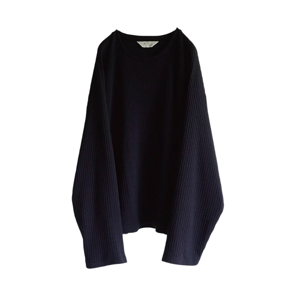 ANC-CT48-A-5 Ancellm Over Rib LS T-Shirt D.Navy
