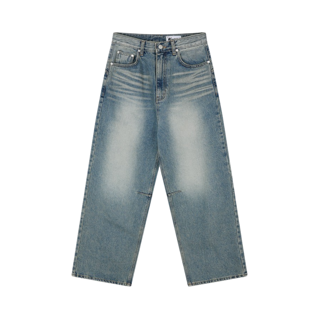 카시코 워시드 리벳 와이드진 라이트 블루