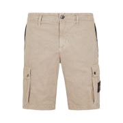 Stone Island L11WA Brushed Cotton Canvas Garment Dyed Bermuda Shorts Dove Grey - 23SS