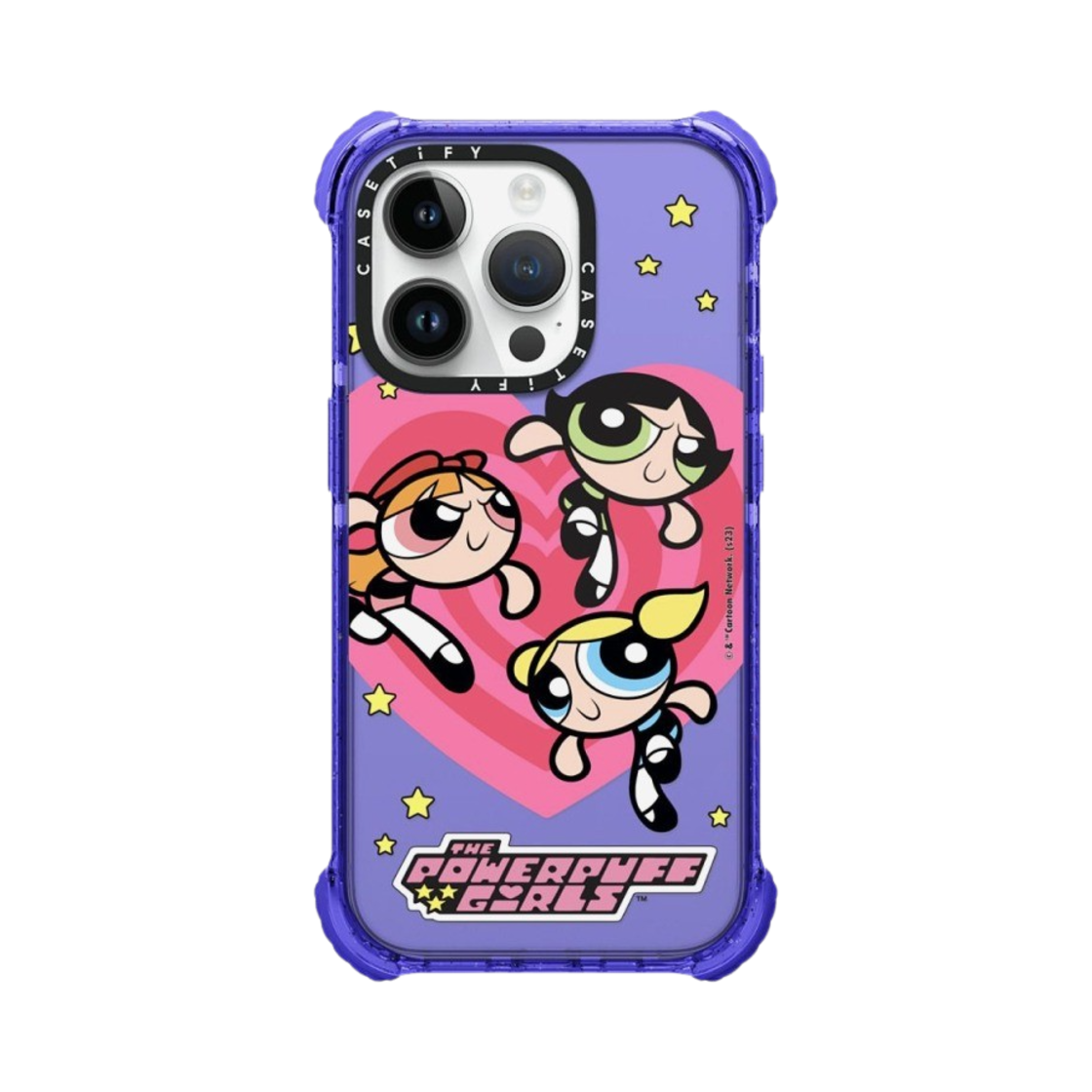 케이스티파이 x 파워퍼프걸 아이폰 하트 울트라 임팩트 범퍼 케이스 반투명 페리 퍼플(Casetify x The Powerpuff Girls iPhone Heart Ultra Impact Bumper Case Sheer Peri Purple) - 1