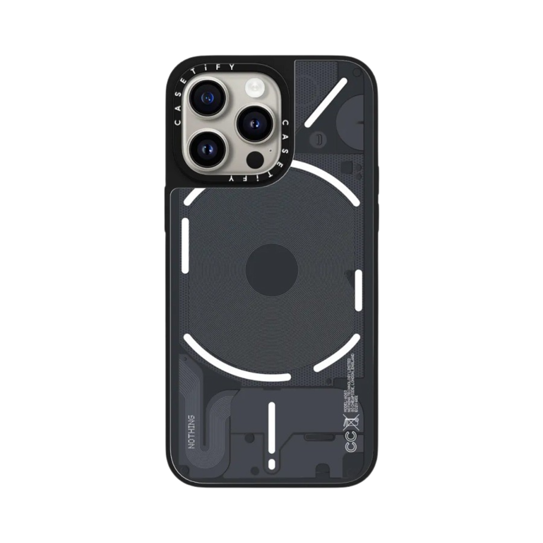 케이스티파이 x 낫싱 아이폰 (1) 맥세이프 미러 케이스 실버 미러 블랙 범퍼(Casetify x Nothing iphone (1) Magsafe Mirror Case Silver Mirror Black Bumper)