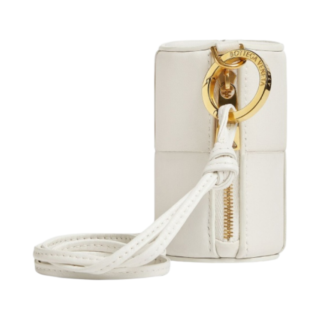 755205VCQC49009 Bottega Veneta Cassette Coin Case White