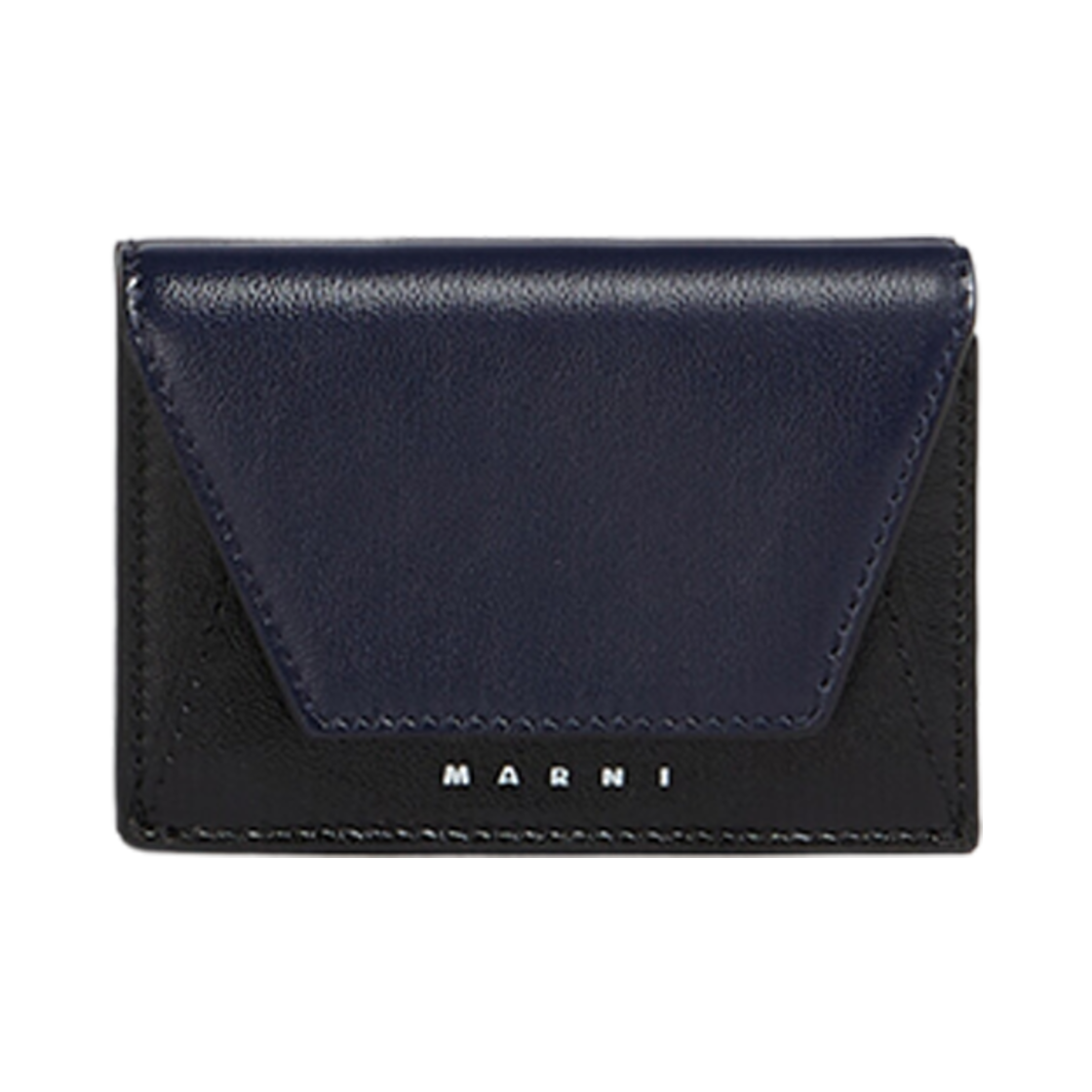 마르니 레더 트라이폴드 월렛 네이비 블루(Marni Leather Tri-Fold Wallet Navy Blue)