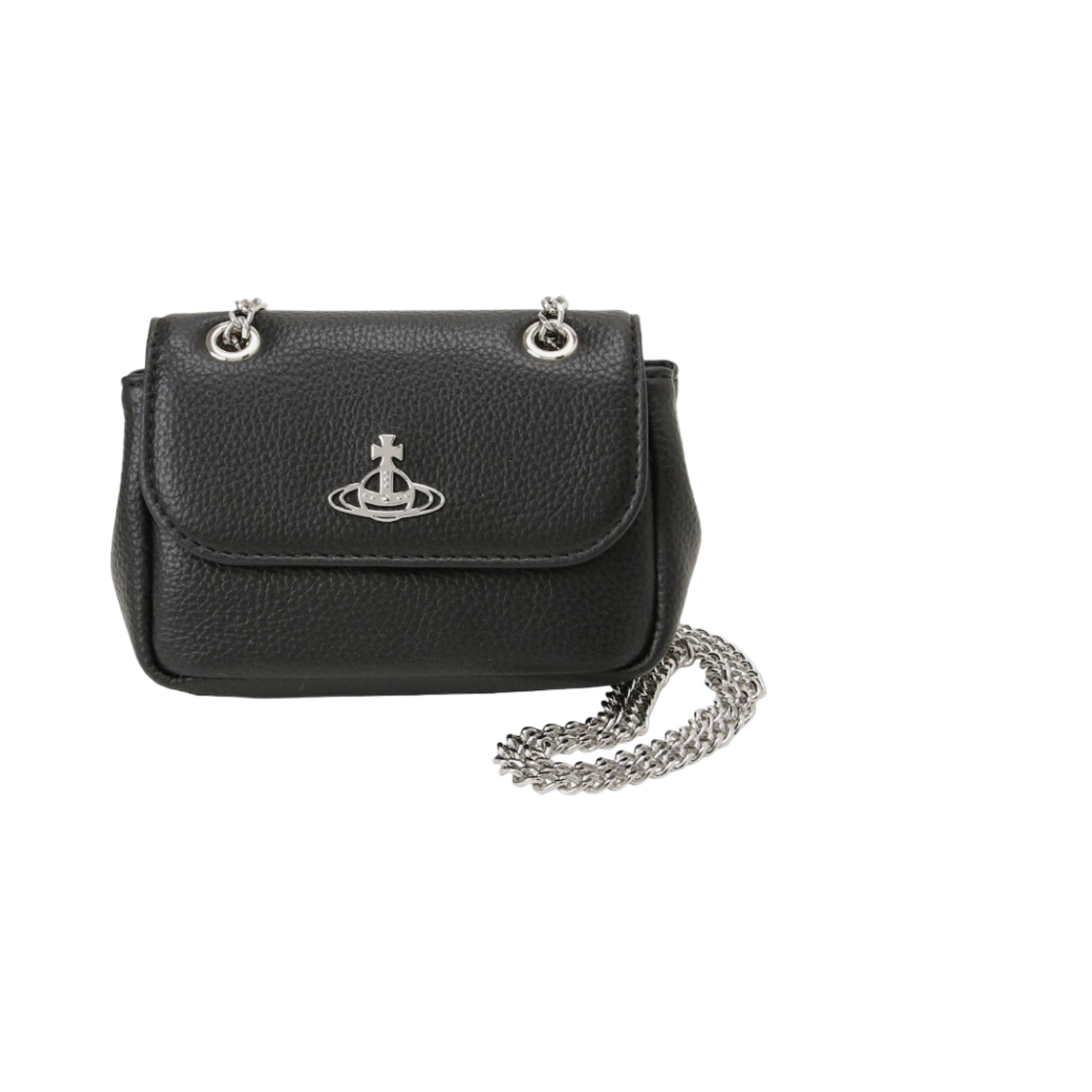 비비안 웨스트우드 리비건 그레인 체인 퍼스 블랙(Vivienne Westwood Re-Vegan Grain Purse with Chain Black)