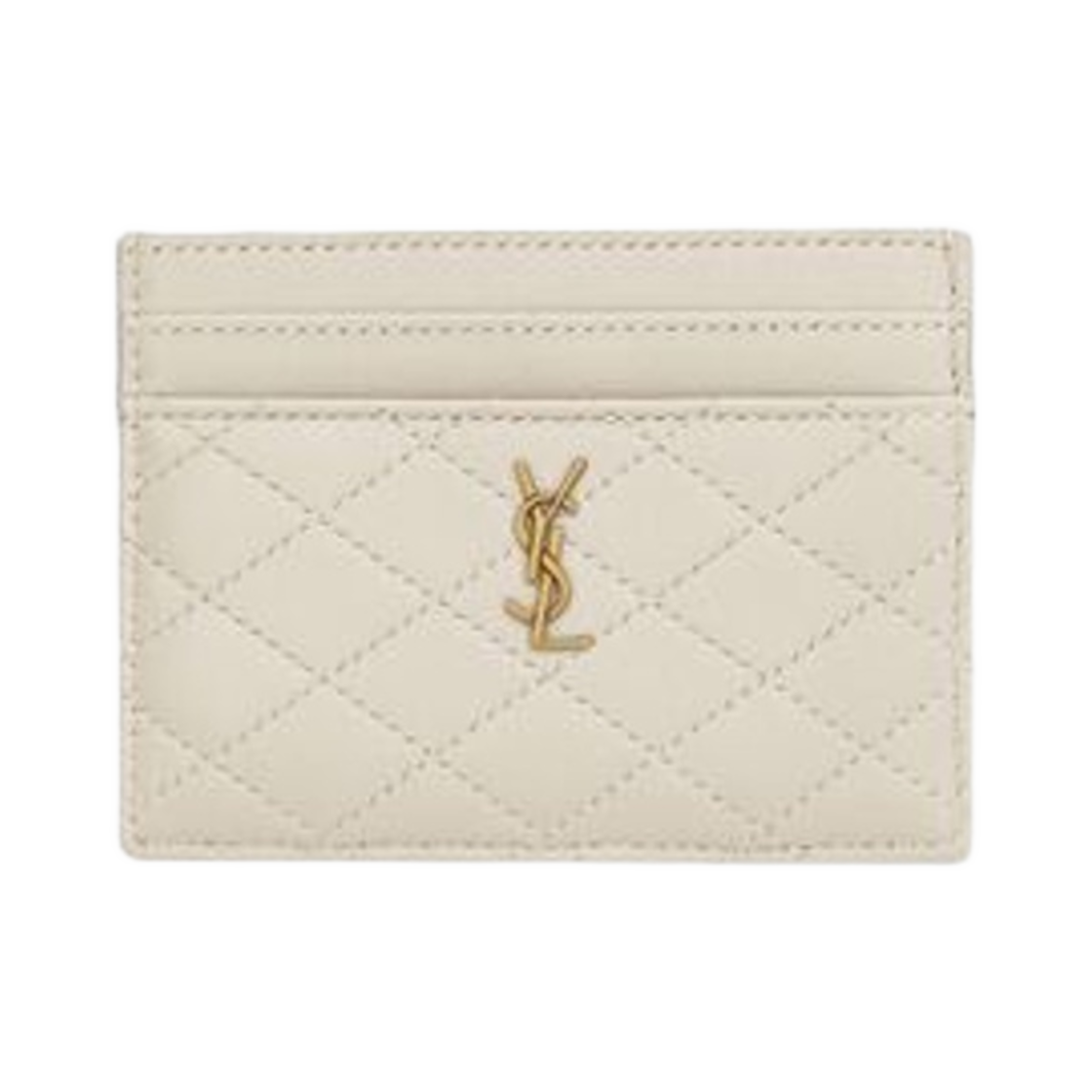 생로랑 가비 카드 케이스 퀼티드 램스킨 빈티지 화이트(Saint Laurent Gaby Card Case in Quilted Lambskin Vintage White) - 1