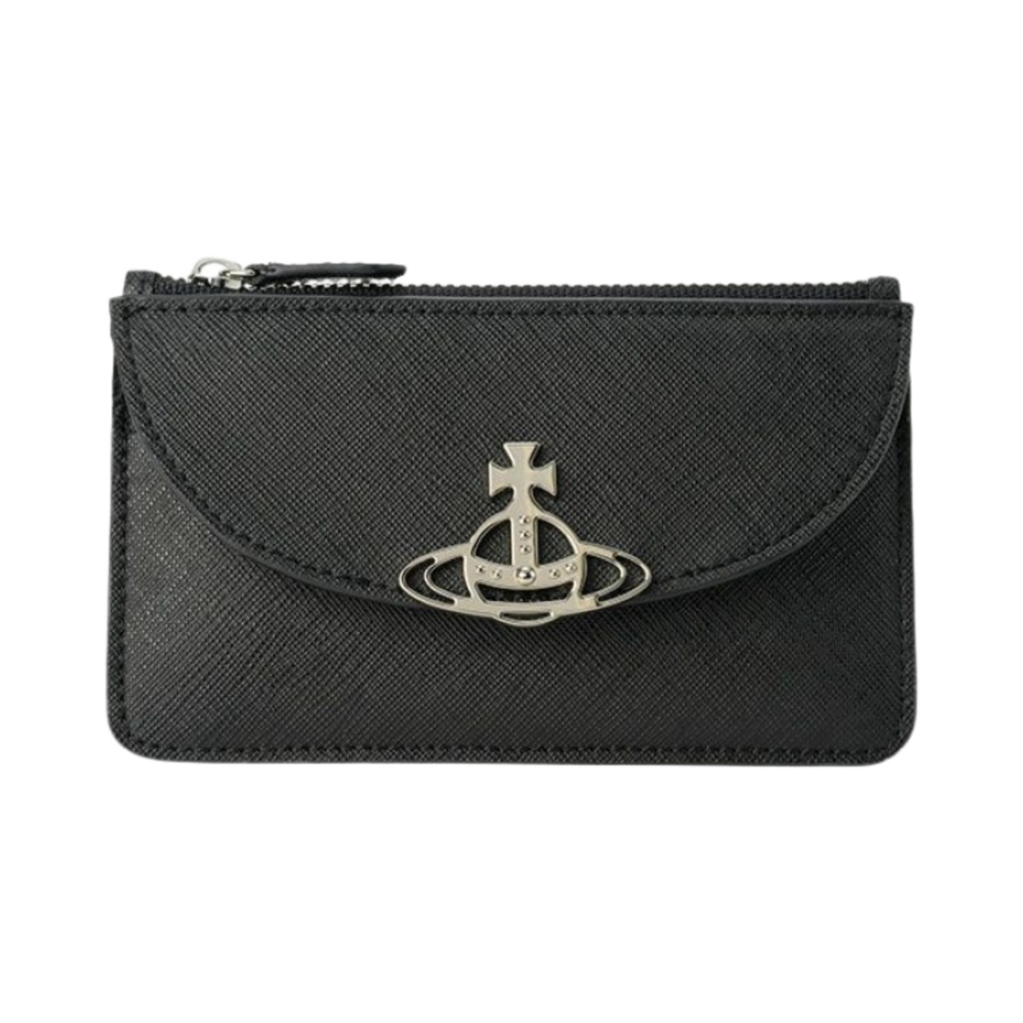 비비안 웨스트우드 사피아노 하프 문 카드 홀더 블랙(Vivienne Westwood Saffiano Half Moon Card Holder Black) - 1