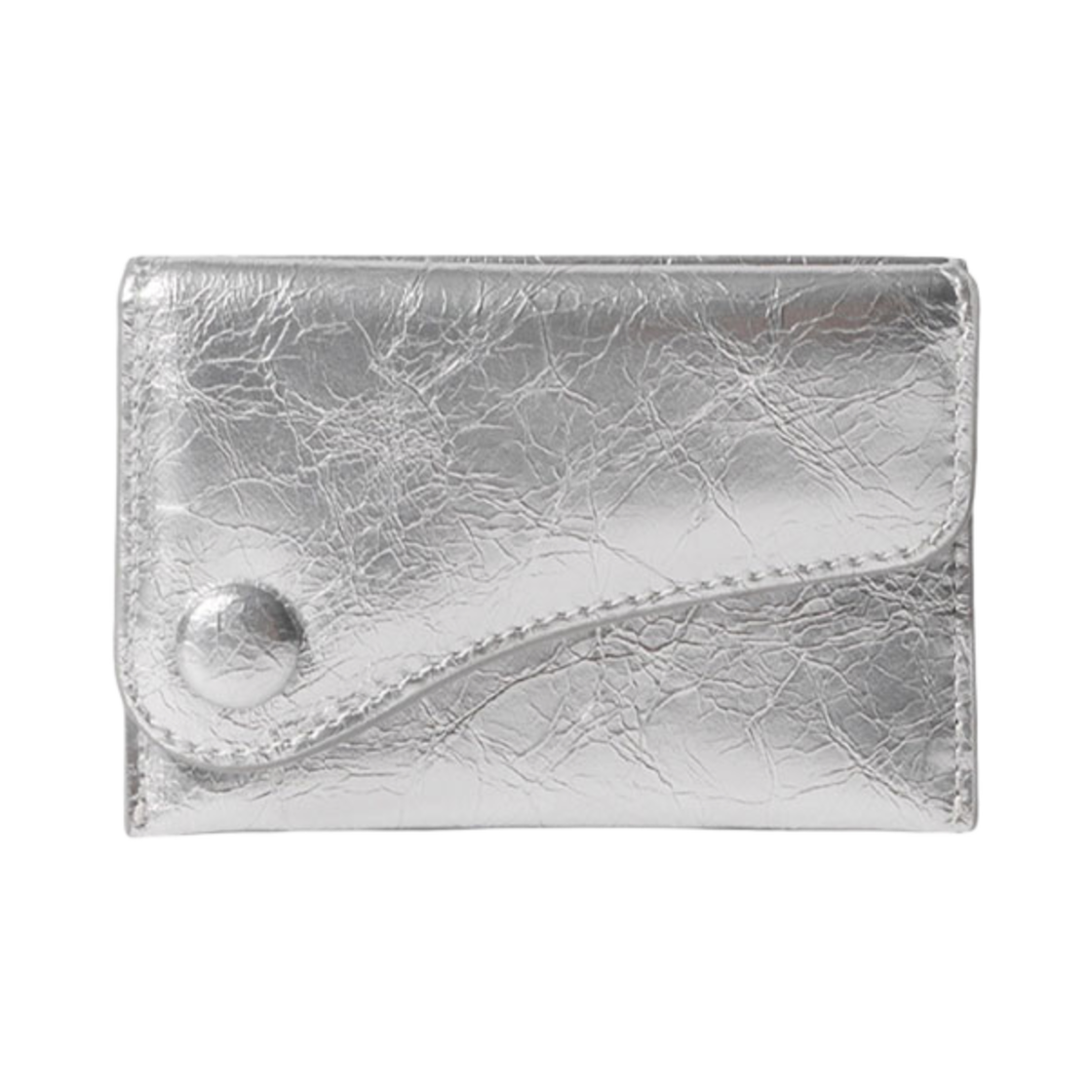 L0896170409 Le Masque Dot Saddle Slim Mini Card Wallets Silver