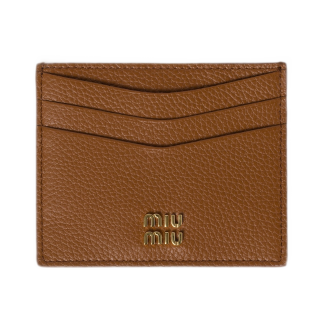 5MC002-ADT7-F0046 Miu Miu Leather Card Holder Cognac