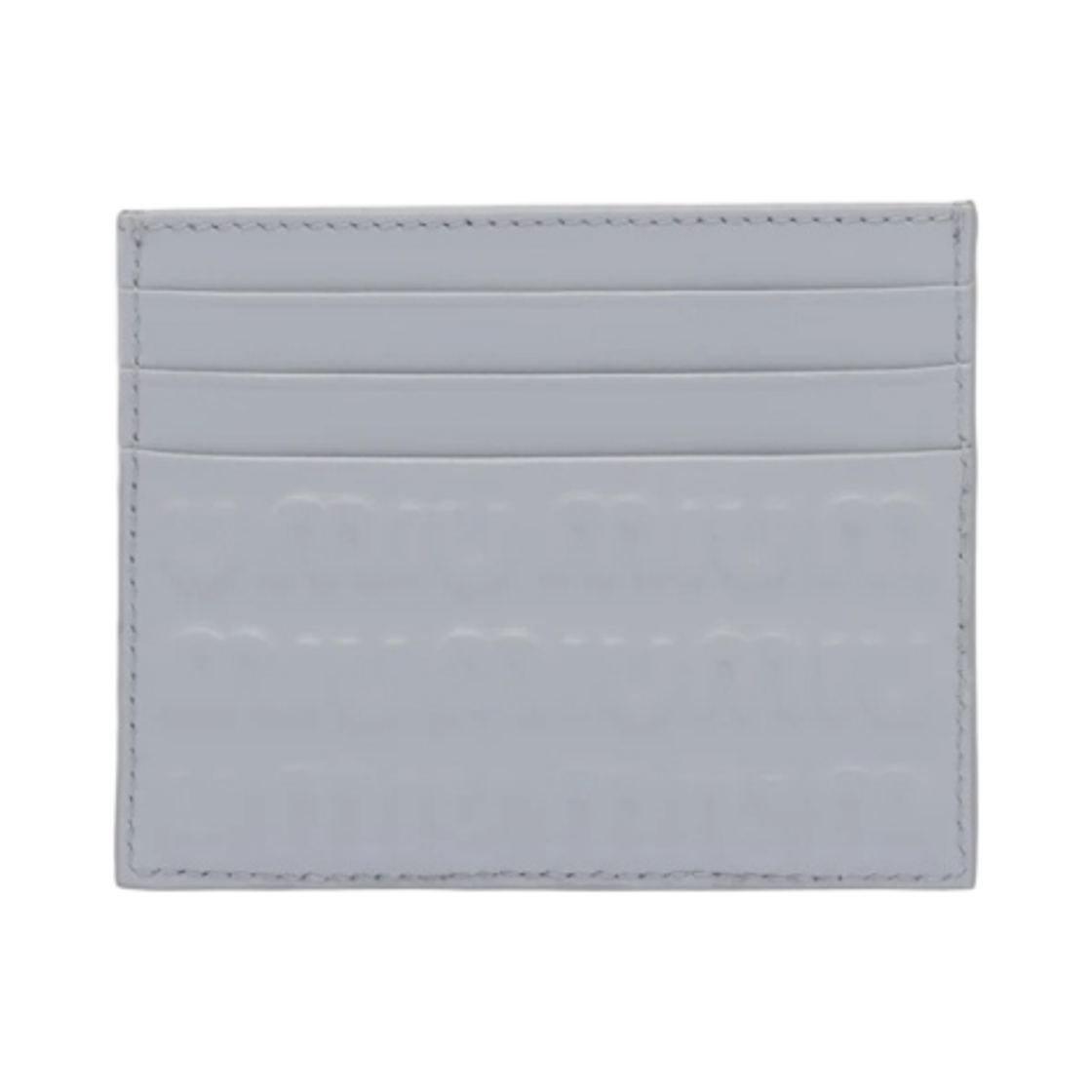 미우 미우 엠보스 로고 모티프 레더 카드 홀더 콘플라워 블루(Miu Miu Embossed Logo Motif Leather Card Holder Cornflower Blue) - 2