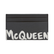 Alexander McQueen Graffiti Card Holder Calfskin Black