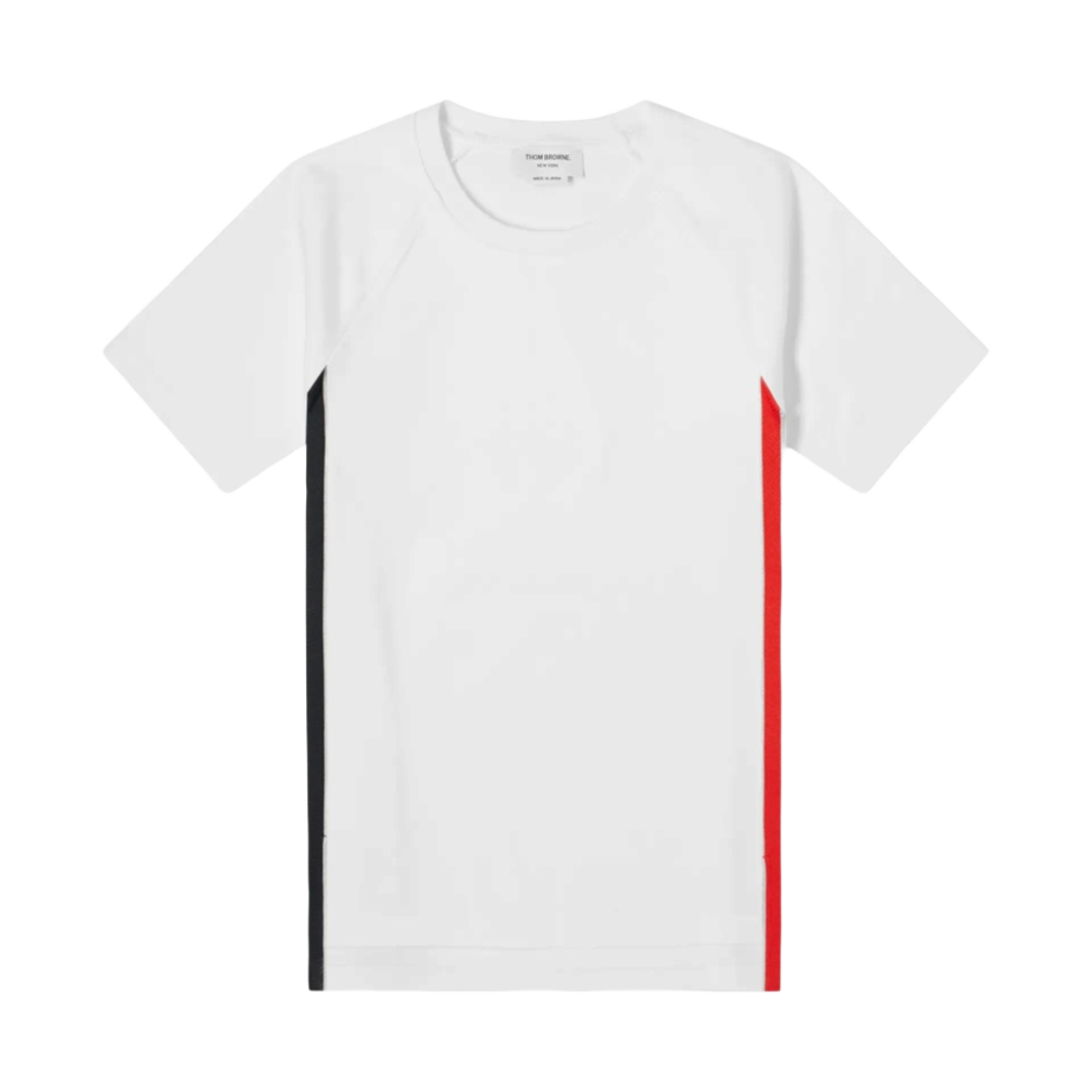 톰브라운 코튼 인터로킹 RWB 스트라이프 숏슬리브 티셔츠 화이트(Thom Browne Cotton Interlocking RWB Stripe Short Sleeve T-Shirt White) - 1