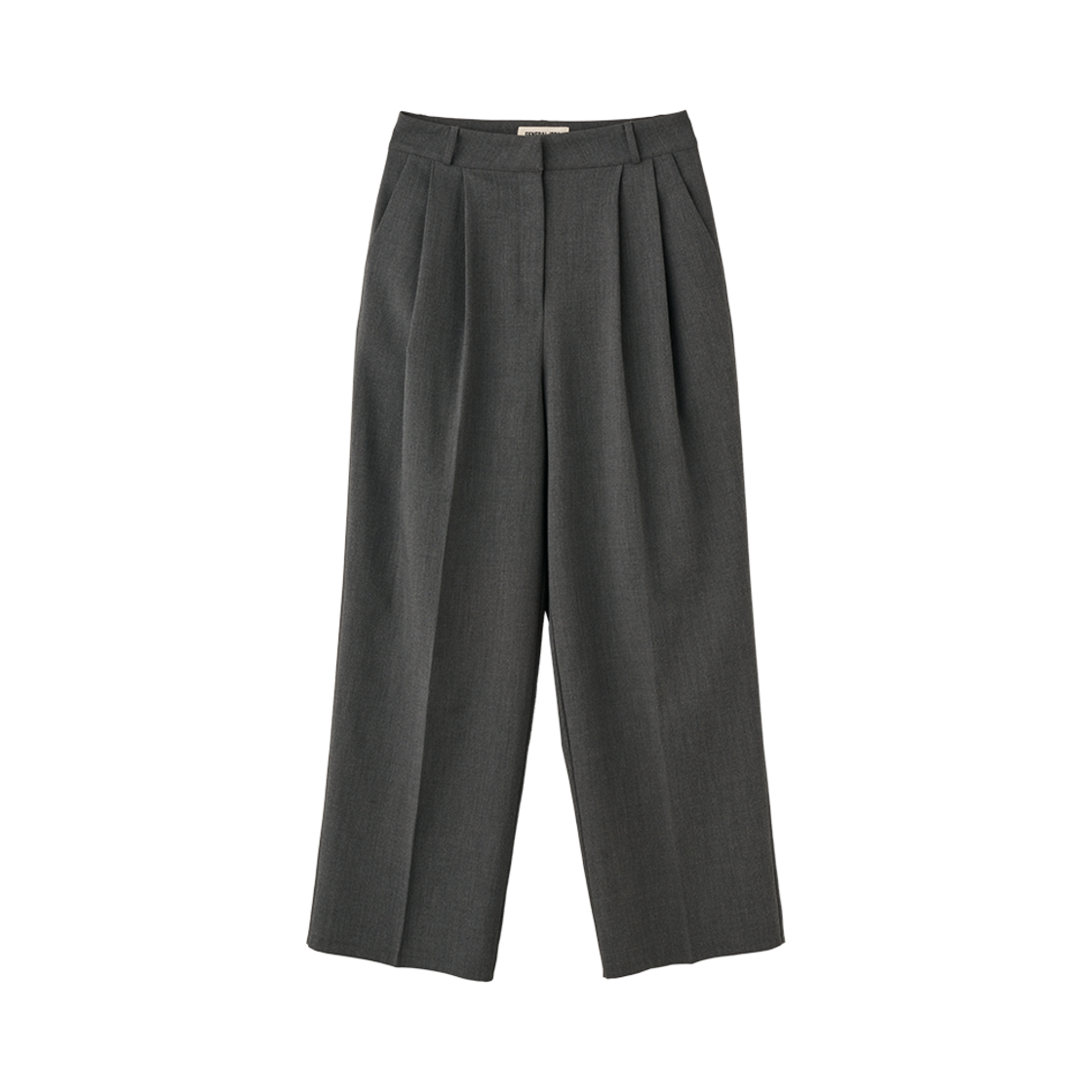 WBE1L11506CH General Idea Woman Two Tuck Wide Slacks Charcoal