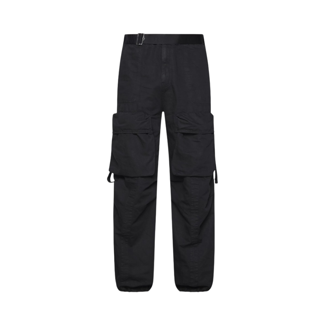 디젤 P-말비오 린넨 블렌드 가먼트 다이드 카고 팬츠 블랙