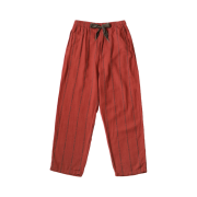 Kapital Cotton Linen Siamese Striped Easy Pants Red Brown