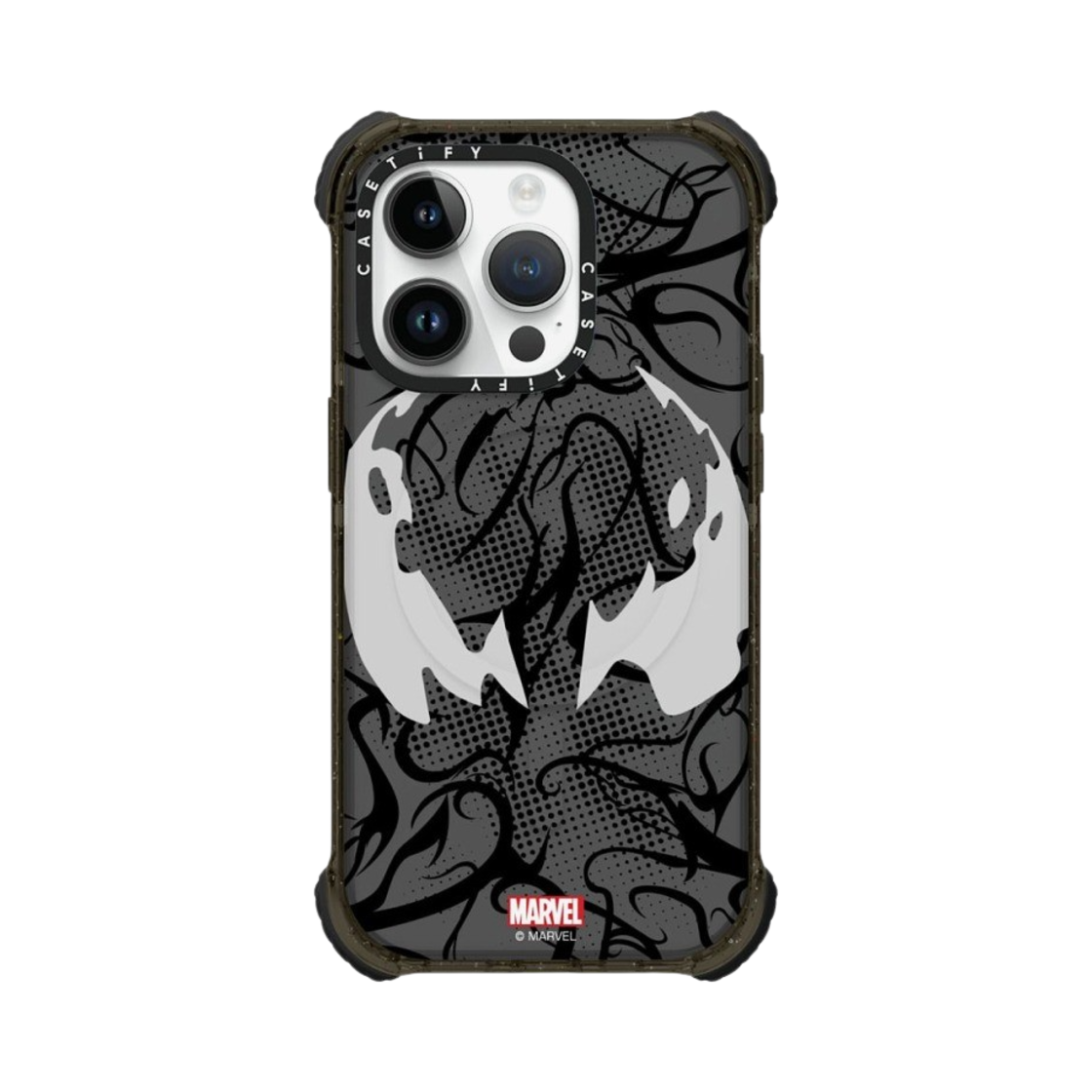 케이스티파이 x 마블 아이폰 베놈 마스크 맥세이프 울트라 임팩트 케이스 클리어 블랙(Casetify x Marvel iPhone Venom Mask Magsafe Ultra Impact Case Clear Black) - 1