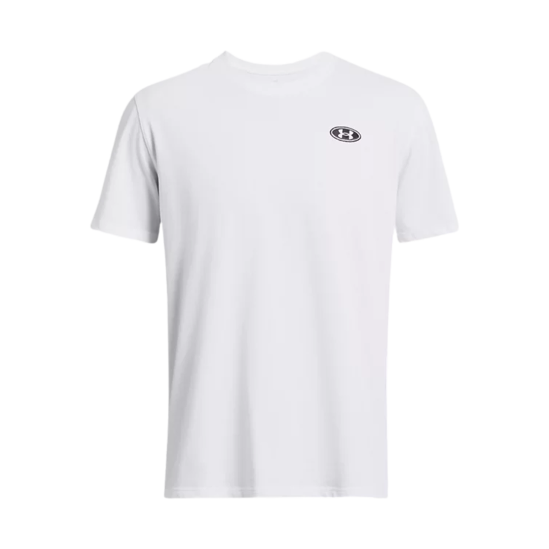 1382902-100 Under Armour Heavyweight Left Chest Patch T-Shirt White Black