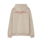 Wooyoungmi Red Back Logo Hooded Sweatshirt Beige - 22SS