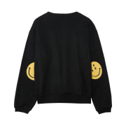Kapital Eco Fleece Crewneck Sweatshirt Rainbowy Patch Black