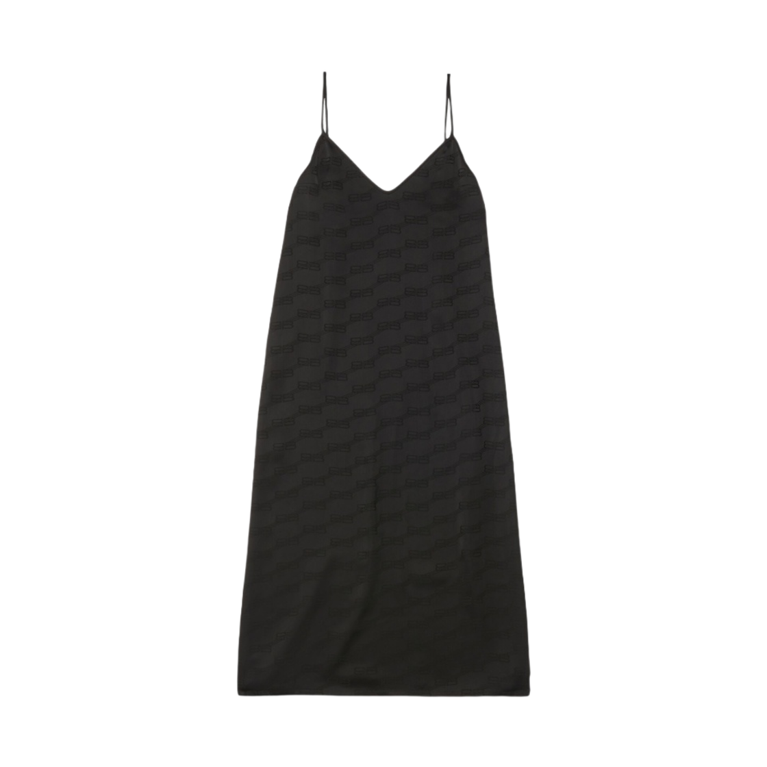 (W) 발렌시아가 BB 모노그램 파자마 드레스 블랙((W) Balenciaga BB Monogram Pyjama Dress Black) - 1