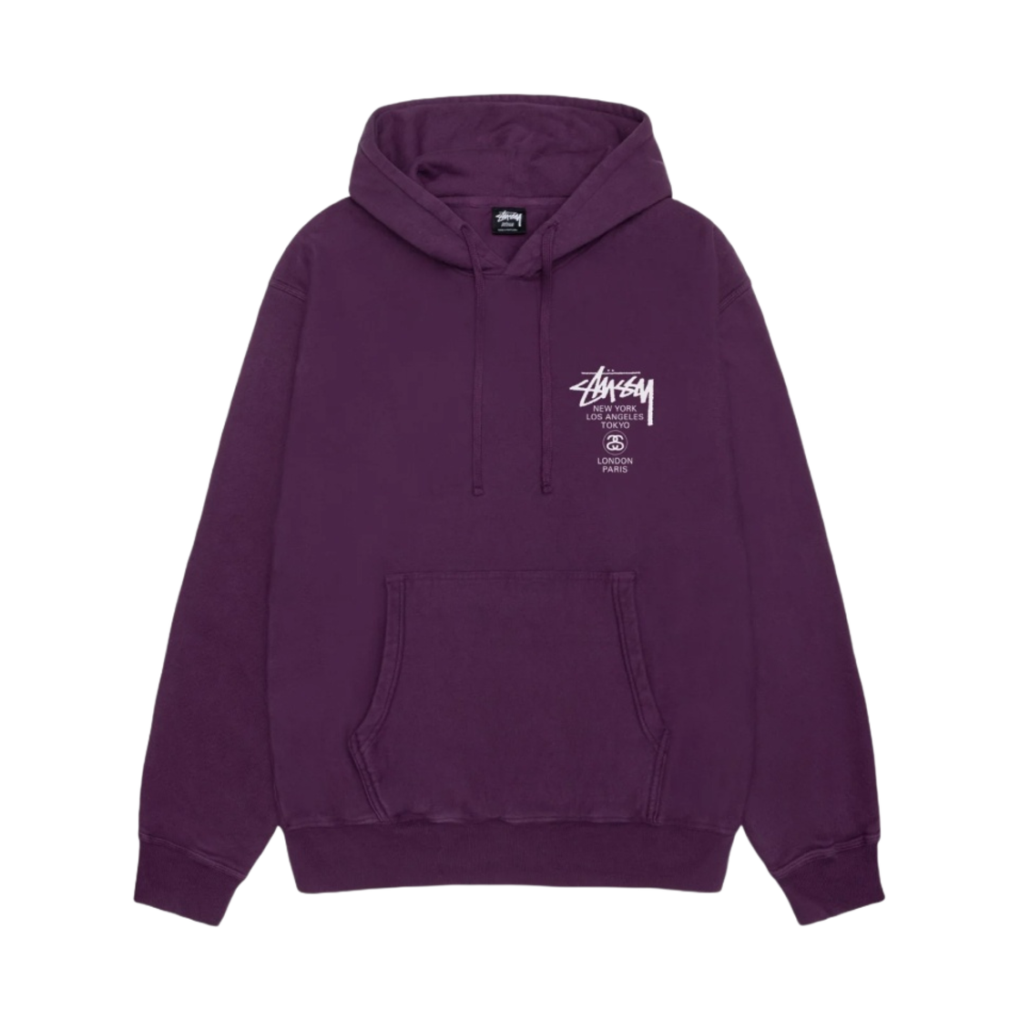 ★【Stussy】★Stussy World Tour Crew Pigment Dyed★Honey★ Stussy World Tour Pigment Dyed Crewneck Honey for Men