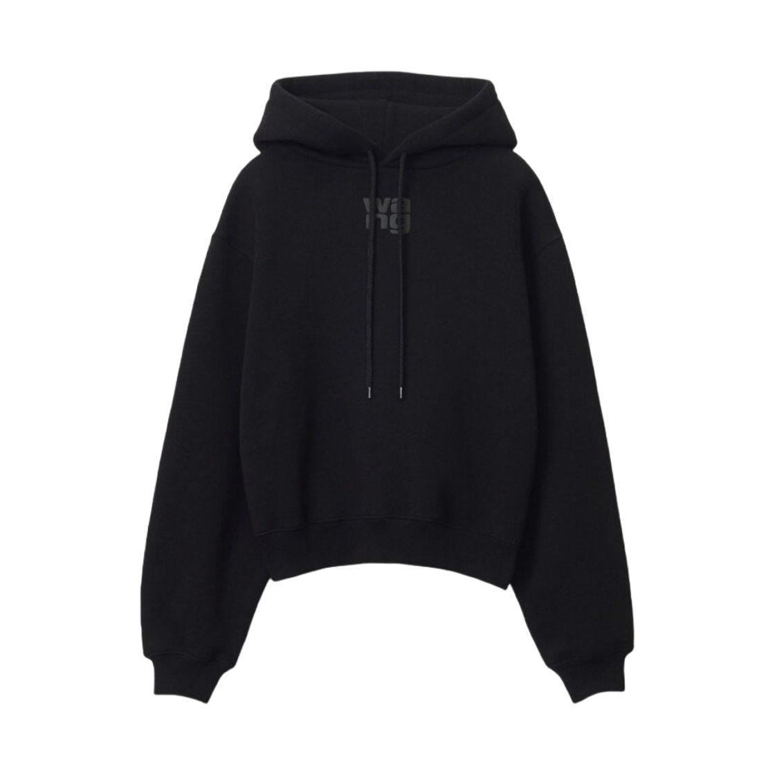 (W) 알렉산더 왕 스트럭처드 테리 퍼프 로고 후디 블랙((W) Alexander Wang Puff Logo Hoodie in Structured Terry Black) - 1
