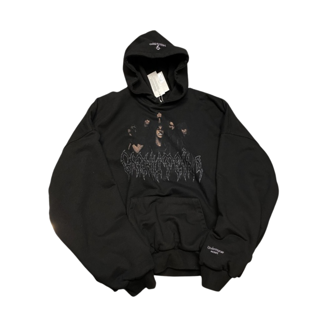 언더마이카 가슈테인 6 식스 피플 그래픽 2 레이어드 후드 브리스톨 블랙 - 24SS