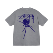 Stussy Arachnid T-Shirt Pigment Dyed Grey
