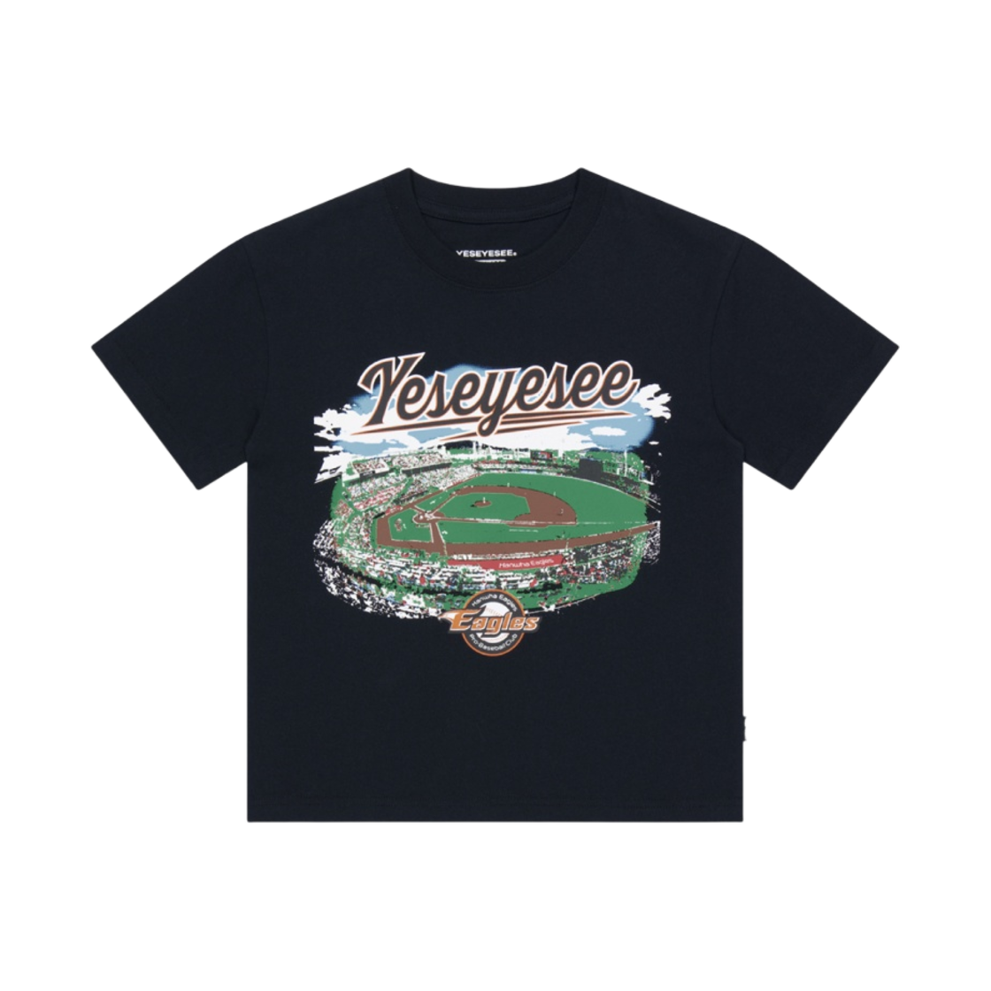(키즈) 한화 이글스 x 예스아이씨 이글스 파크 티셔츠 블랙((Kids) Hanwha Eagles x Yeseyesee Eagles Park T-Shirt Black)