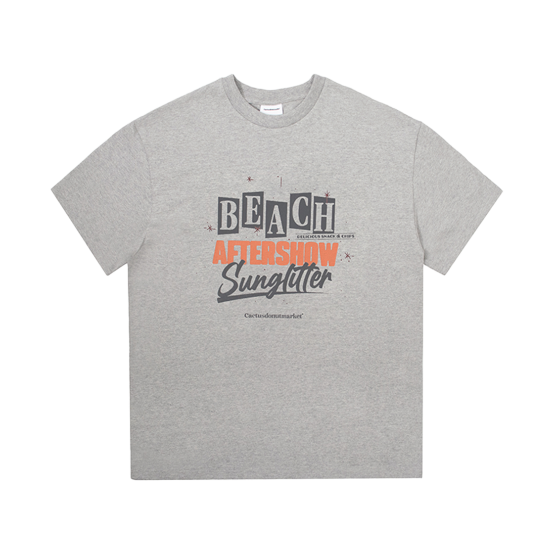 캑터스도넛마켓 썬 글리터 티셔츠 그레이