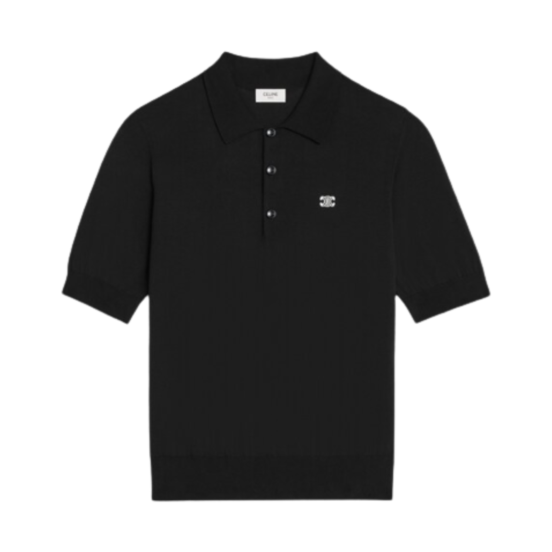 셀린느 트리옹프 파인 코튼 폴로 티셔츠 블랙(Celine Triomphe Polo T-Shirt in Fine Cotton Black)