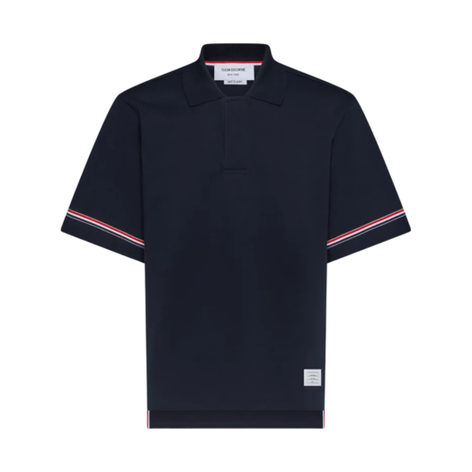 Thom Browne Cotton Rugby Polo Navy