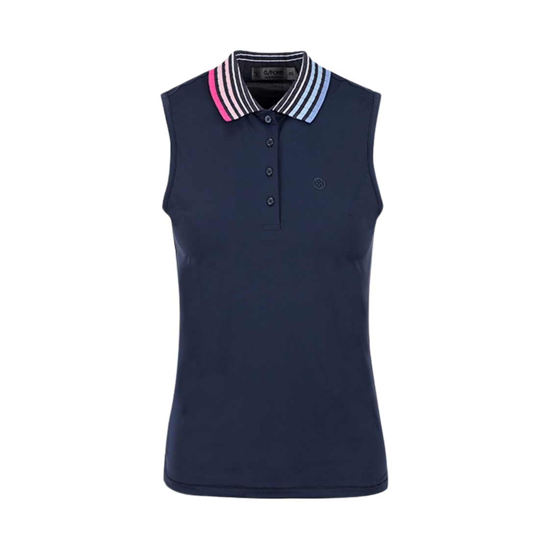 (W) 지포어 플리티드 칼라 슬리브리스 폴로 트와일라잇((W) G/Fore Pleated Collar Sleeveless Polo Twilight)