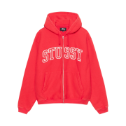 Stussy Outline Zip Hoodie Red