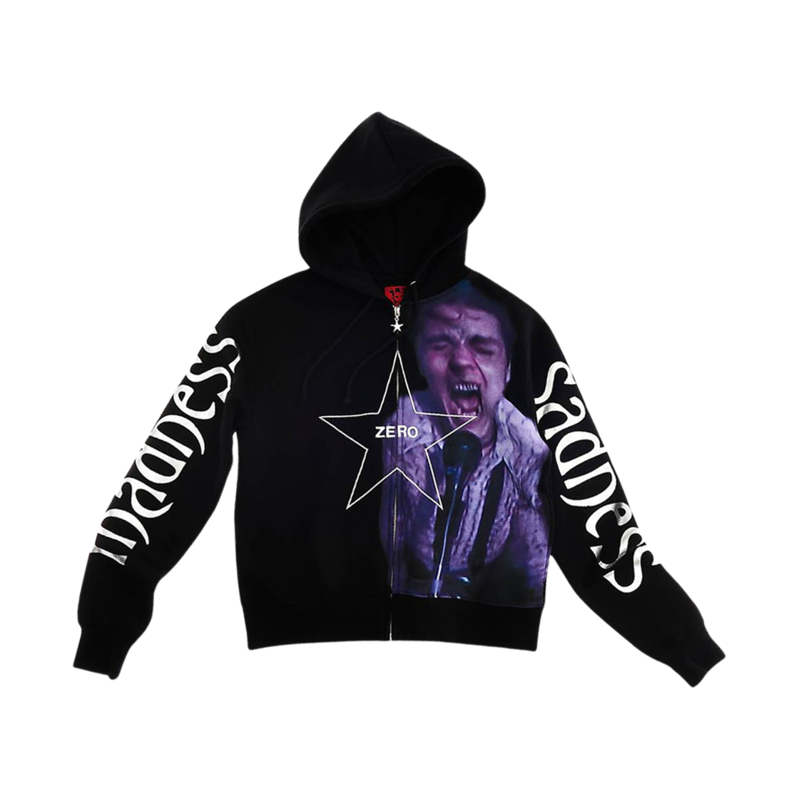 3S4RTP009C42 (W) Heaven by Marc Jacobs Zero Zip Up Hoodie Black