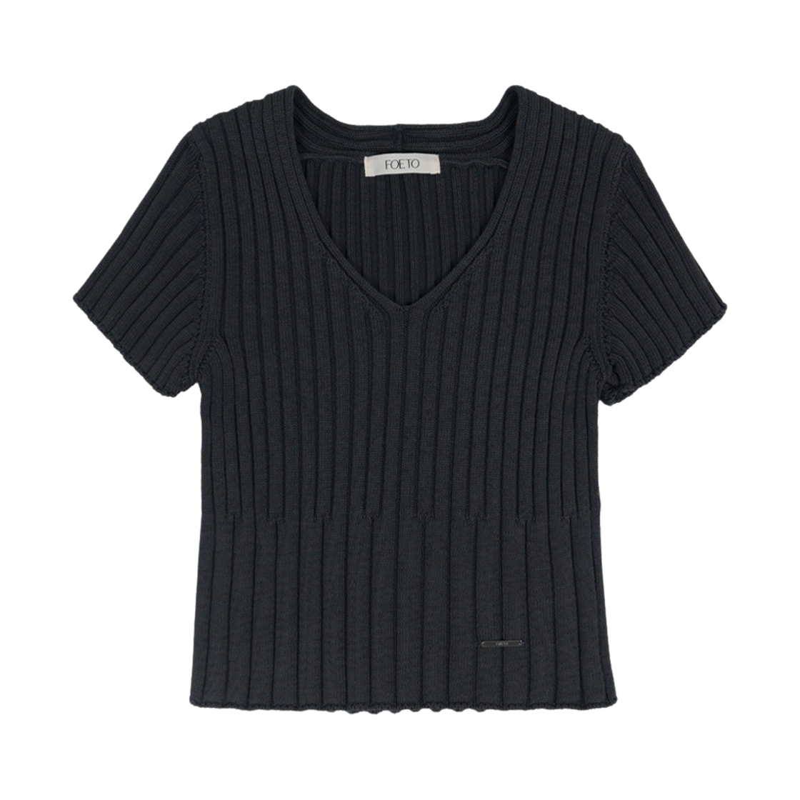 FOETO_136 FOETO Basket V-neck Knit Charcoal