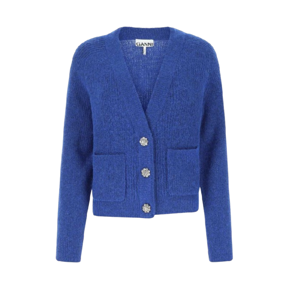 (W) 가니 울 가디건 노티컬 블루((W) Ganni Wool Cardigan Nautical Blue) - 1