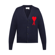 AMI de Coeur Oversize Cardigan Navy Marine - 21FW