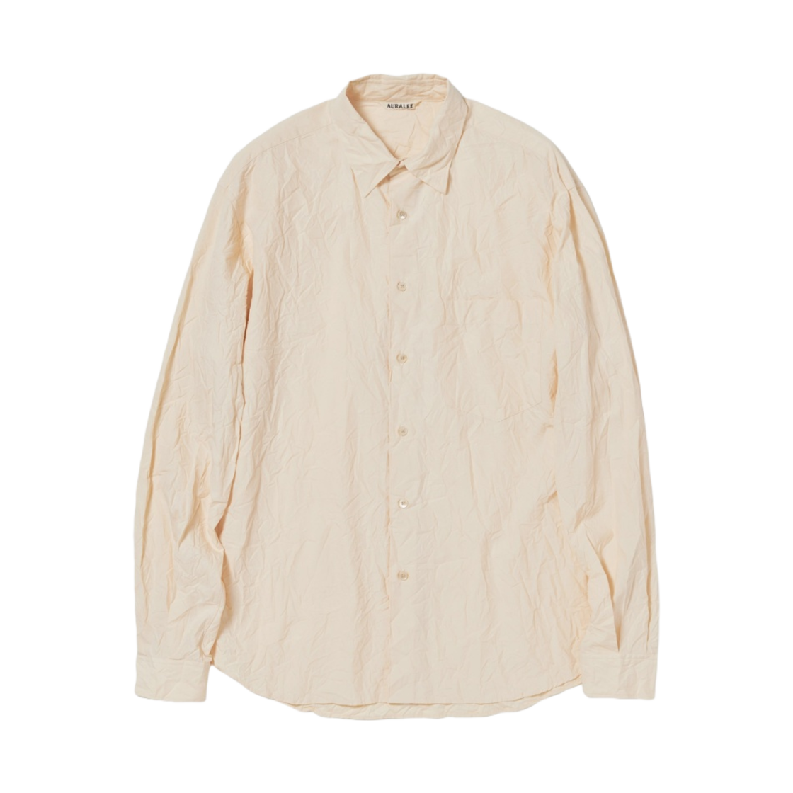 A24SS02FW Auralee Wrinkled Washed Finx Twill Shirt Pink Beige