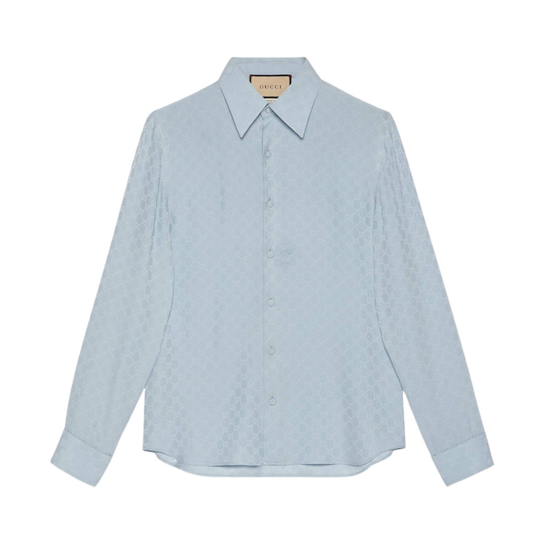 구찌 GG 실크 크레페 셔츠 라이트 블루(Gucci GG Silk Crepe Shirt Light Blue) - 1